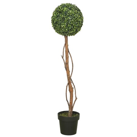 Grandoldgarden 39 in. Green Boxwood Everyday Topiary with 8 in. Pot-11 in. Ball Planter Pot GR2675715